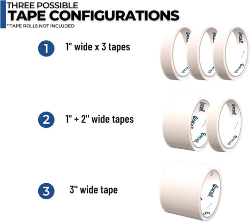 Excell Triple Premium Extra Wide Metal Multi-Rolls Desktop Tape Dispenser, ET-13371, 3 inch Wide
