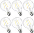 E ENERGETIC LIGHTING Dimmable LED Edison Light Bulb, G25 (G80) Globe Bulb, 60W Equivalent, 6-Pack
