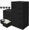 aopule 8 Packs Index Cards Box,3x5 Index Card Holder with Lid,2-Compartment,Hold 16000 Cards,Black