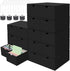 aopule 8 Packs Index Cards Box,3x5 Index Card Holder with Lid,2-Compartment,Hold 16000 Cards,Black