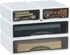 White Desktop Drawers for Paper, Stackable Office Storage for Desk, Craft Organizer with Plastic Drawers
