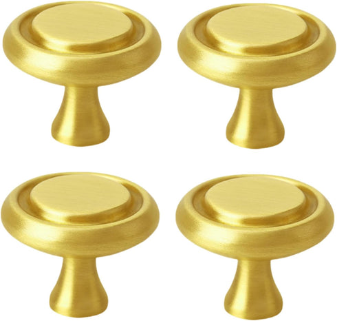 SANCHAKOU Dresser Handles Knobs 4 Pack Bedside Table Mushroom Handle Pure Copper Single