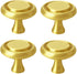 SANCHAKOU Dresser Handles Knobs 4 Pack Bedside Table Mushroom Handle Pure Copper Single