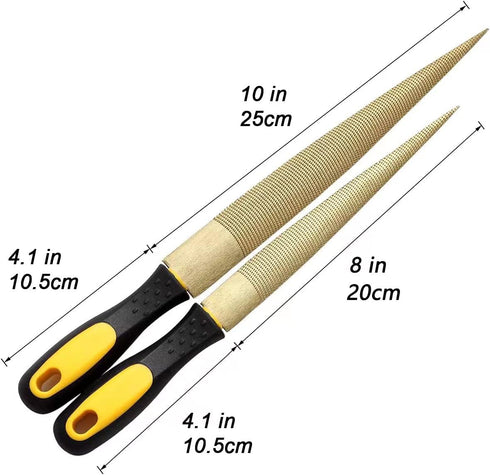 Wood File, Needle File Set | Wood Rasp Files for Wood Working with Rubber Handle in Gift Bag (2 Pack)