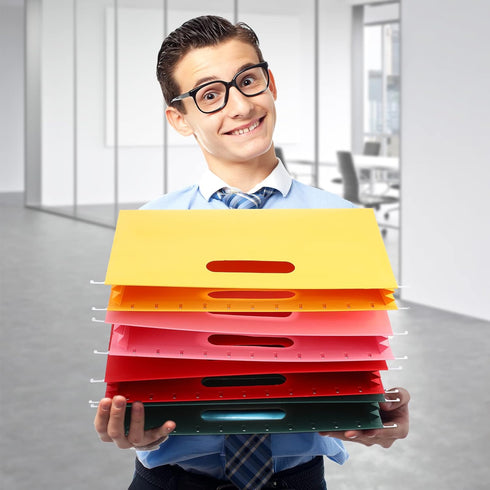 Tinlade 24 Pcs Hanging File Folders, A4 Expanding Letter Size for Bulky Files, Stylish Color
