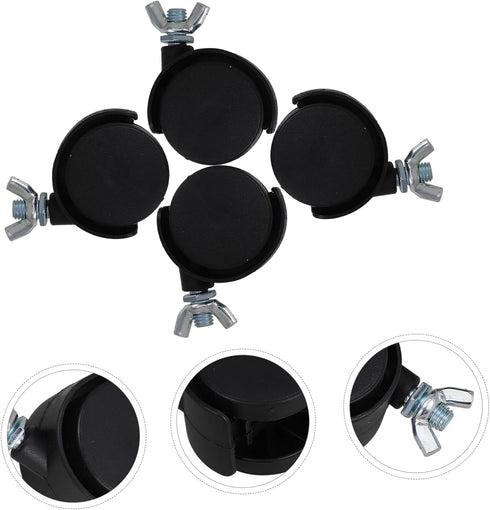 4pcs ABOOFAN Heater Caster Wheels Replacement Swivel Casters for Desk Chair Office Chair and Rolling Cart Abs Material