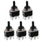 Baomain Toggle Switch with Waterproof Boot Cap, AC 250V 15A DPDT 3 Position ON/OFF/ON, Pack of 5