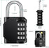 ZHEGE 2 Pack Outdoor Combination Lock, 4 Digit Resettable Weatherproof Padlock for Gym, School, Gates, Doors (Black)