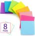 Pop Up Sticky Notes 3x3 Self-Stick Notes 8 Bright Multi Colors Purple Sticky Notes 8 Pads 80 Sheet/Pad by Eastern Wolf