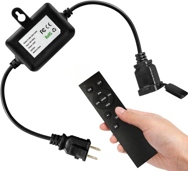 120W(Max) Remote Dimmer Timer Function Plug in for All Outdoor String Lights,