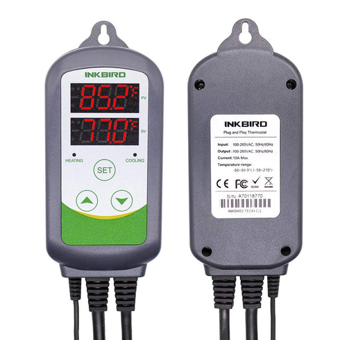 Inkbird ITC-308 Digital Temperature Controller Outlet Thermostat - 2-Stage 1100W with Sensor for Reptile Beer Brewing