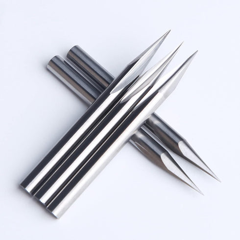 5PCS CNC Router Bits, 20 Degree 1/8 Shank, 2 Flutes, Engraving V Bits for Wood, Plywood, MDF, Stainless Steel