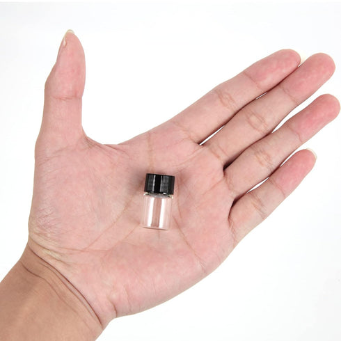 2ml Clear Glass Vials with Screw Caps, 1/2 Dram Leak-Proof Small Liquid Sample Vial, 25PCS