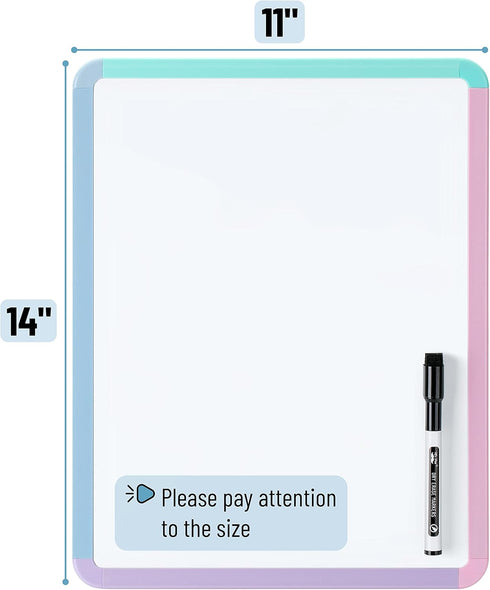 Mr. Pen- Dry Erase Board, 14” x 11” Small White Board with Black Marker, Colorful Frame for Kids and Students