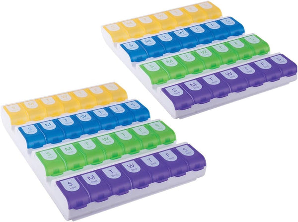 Generic 4X Day Weekly Pill Organizer with Easy Fill
