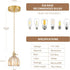 Mini Pendant Lights Kitchen Island, Small Adjustable Pendant Light Fixture with Amber Tulip Glass Lampshade, Vintage
