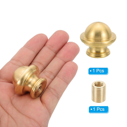 PATIKIL Lamp Finials Caps Knob, Solid Brass Lamp Shade Top Decoration Screw Cap Nuts with Brass Reducing Adapter