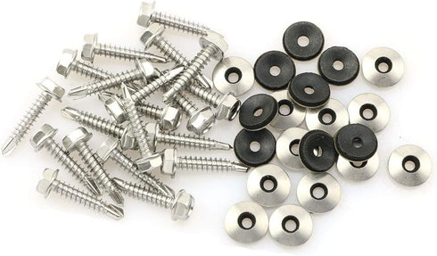 20 Pcs #10 x 1 Inch Metal Roofing Screws, Galvanized Hex Head Sheet Metal Roof Screw for Corrugated Roofing