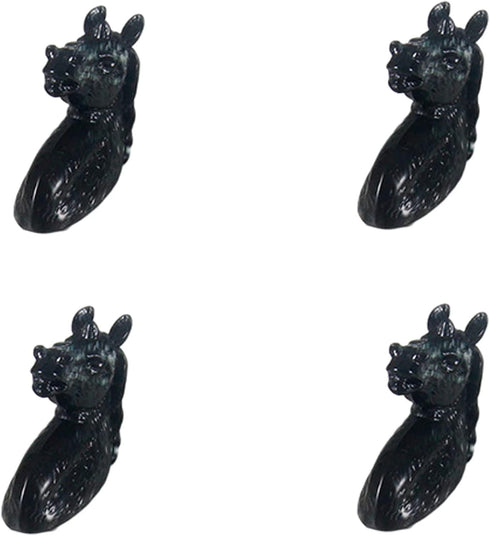 Frolahouse Drawer Knobs, 4 Sets Zinc Alloy Black Handle Horse Head Pull Cupboard
