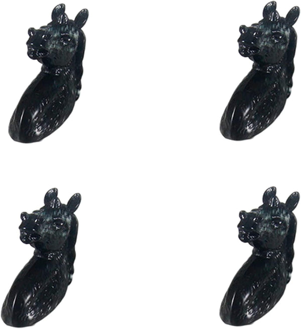 Frolahouse Drawer Knobs, 4 Sets Zinc Alloy Black Handle Horse Head Pull Cupboard