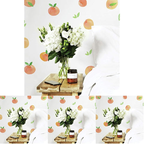 RoomMates RMK4583SCS Sweet Peaches Peel and Stick Wall Decals, Peach, Orange, Yellow,