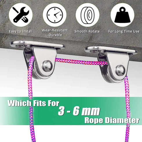 Small Pulley Block: Silent Single Pulley Block, 304 Stainless Steel Super Silent Detachable Duplex Bearing for DIY Kits