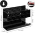 MyGift Wall Mounted Premium Black Acrylic Dry Erase Marker Holder with 16 Slots for Marker Pens and Eraser Storage Tray