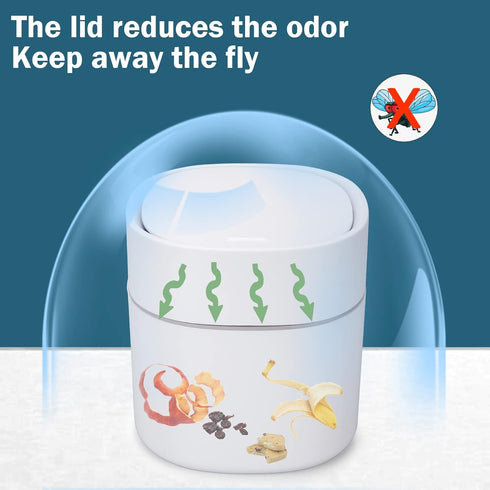 Mini Desk Trash Can with Lid, 0.5 Gallon Tiny Waste Basket with 180 Trash Bags for Desk Top