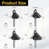 4pcs 45 Set 1/4 Inch 5/8" 3/4" 7/8" 1" HARFINGTON Degree Chamfer Router Bit Shank Cutting Edge Carbide Tip with Bearing
