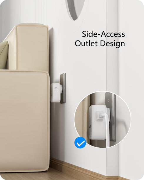 LENCENT 3 to 2 Prong Outlet Adapter, 2 Prong Outlet Extender with 4 AC Outlets 4 USB Charger Cube for Non-Grounded