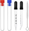 2pcs 1ml Glass Eye Dropper, Bent & Straight Tip Calibration Liquid Dropper with Cleaning Brush (Black)