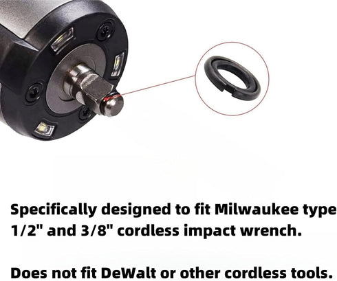 (6+6 Sets) 1/2 & 3/8 Impact Retaining Ring Friction Ring Anvil Clip with O-Ring for Milwaukee