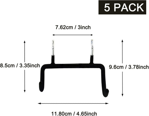 5PCS Pegboard Drill Holder with Double Hooks and Accessories Bag for Power Tools