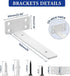 White,4 Shelves,6'' Brackets,1/5" Inch Alise Floating Shelf Brackets Pcs L Brackets for Hidden Invisible Shelf Thick