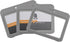 ID Badge Holder with Plastic Clip, Double-Sided Transparent Windows Horizontal Hard Grey Plastic Case for Office School