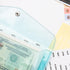 Cash Envelope Wallet with 6pcs Divider and 2pcs Tab Stickers - Reusable Budget Envelopes, Blue Glitter PVC Organizer
