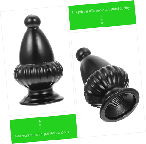 Lurrose 2pcs Decorative Lamp Finial Knob Modern Black Aluminum Floor for Table and Floor Lamps Easy to Install