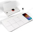NEXTLUXE Small Glass Desk Whiteboard with Wireless Charger, Weekly Calendar Planner, Dry Erase Computer Pad, Organizer