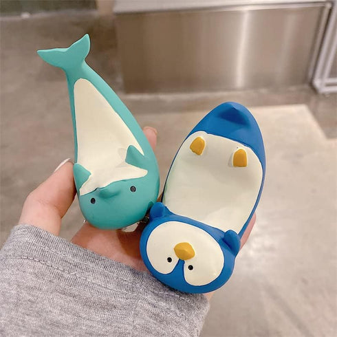 Cute Dolphin Shark Whale Phone Holder, Funny Creative Silicone Desk Stand, Lovely Office Decor (Dolphin Design)