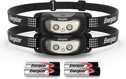 Energizer Universal Plus LED Headlamp, Lightweight Bright Headlamp for Outdoors, Camping, Emergency Light, 2 Pack