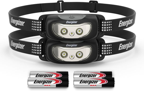Energizer Universal Plus LED Headlamp, Lightweight Bright Headlamp for Outdoors, Camping, Emergency Light, 2 Pack