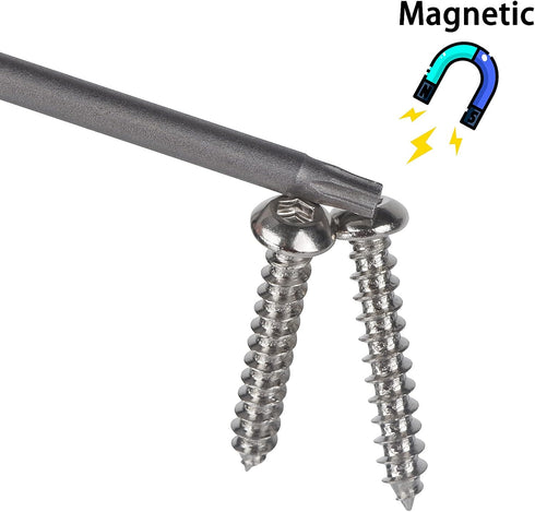 Set 11 4 Inch Set S2 1/4" T6-T40 YDLQWCZ Torx Bit Piece long Security Tamper Proof Star Bit Steel Hex Shank Magnetic