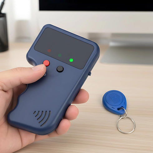 YHomU 125Khz 5 5 Handheld Reader Writer Copier Duplicator, Portable Id Card Reader, Includes Keyfobs and Cards