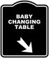 BABY CHANGING TABLE Black Sign Arrow Down Right Aluminum Composite Sign 8.5