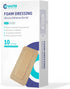 Conkote Silicone Bordered Foam Dressing 2‘’x 5‘’, Water-Resistant & Comfortable, Box of 10 Dressings