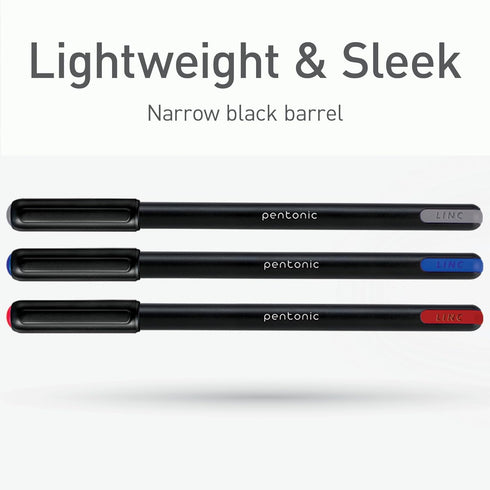 Pentonic Ballpoint Pens, 25 Count, Black, Red & Blue Ink, 0.7 mm Fine Point, Smooth Writing for Journaling