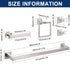 5 Set 304 24" 2 NearMoon Pieces Bathroom Hardware Stainless Steel, Square Towel Rack Kit - Towel Rod + Towel Ring +