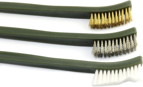 6-Pack Double-Ended Cleaning Brushes, 2PCS Stainless Steel, 2PCS Brass, 2PCS Nylon Brushes