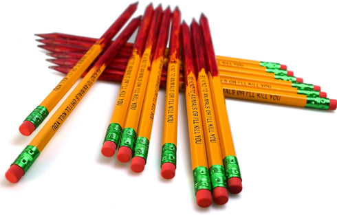 Blood Pencil John Movie Props Cosplay, Hand Painted Pencil Be Kind To Animals Or I'll Kill You