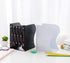 JIARI Book Ends - Black Decorative Metal Iron Adjustable Bookend Holder for Desk (Black)